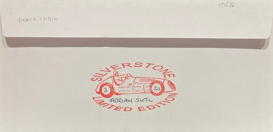 ADRIAN SUTIL HAND SIGNED FRAMED (16' X 12') FIRST DAY COVER PRESENTATION WITH COA