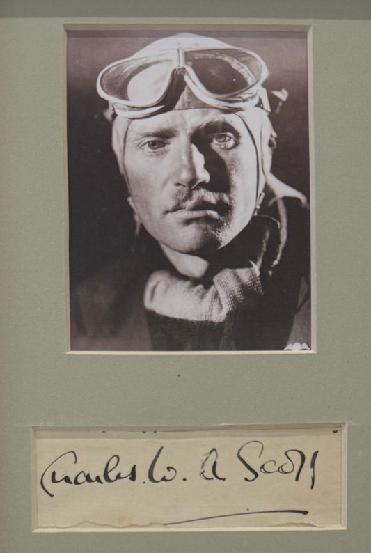C.W.A. Scott, Iconic Aviator, Hand Signed Framed Card Presentation With COA