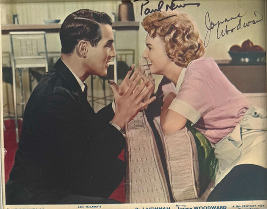 Paul Newman, Joanne Woodward, Dual Hand Signed Framed Publicity Photo & AFTAL COA