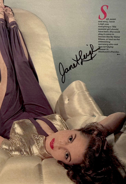 Janet Leigh, Hollywood Actress, Hand Signed Original Magazine Photo & COA