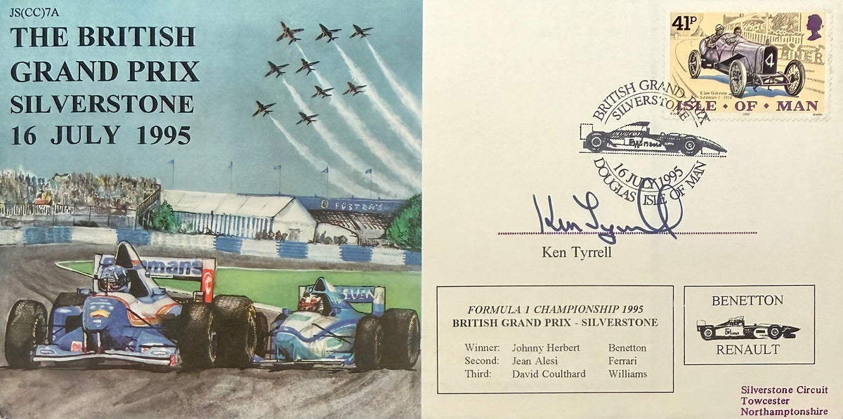 Ken Tyrell, F1 Legend, Hand Signed Limited Edition (96/120) FDC & AFTAL COA