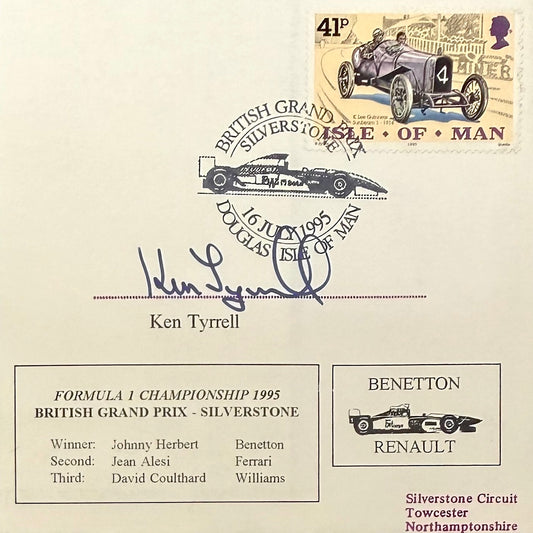 Ken Tyrell, F1 Legend, Hand Signed Limited Edition (96/120) FDC & AFTAL COA