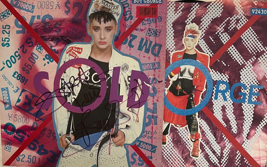 BOY GEORGE HAND SIGNED FRAMED (45cm x 45cm) ALBUM WITH AFTAL COA