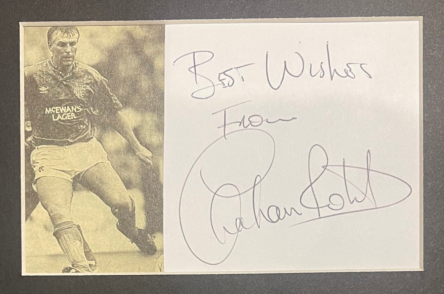 GRAHAM ROBERTS FORMER RANGERS FOOTBALL PLAYER HAND SIGNED PHOTO WITH COA