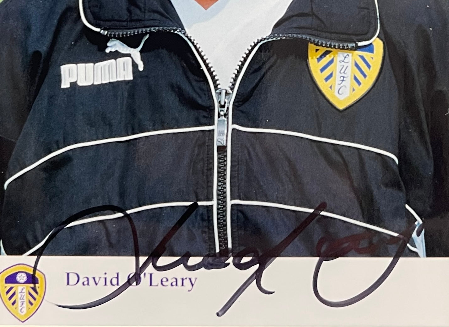 DAVID O'LEARY LEEDS UNITED ARSENAL FC LEGEND HAND SIGNED FRAMED PHOTO WITH COA
