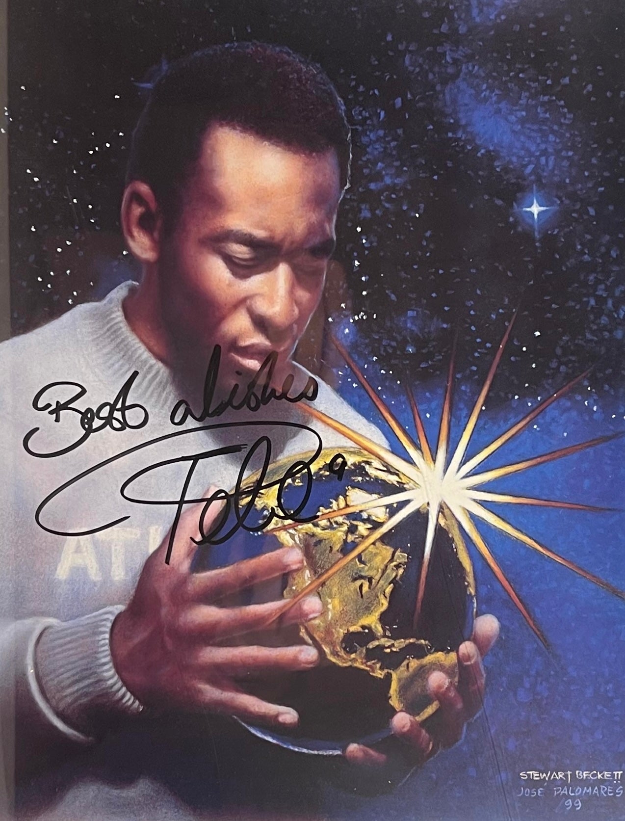 Pele - Hand Signed Large Framed 23' inch x 18' inch Limited Edition Print & COA