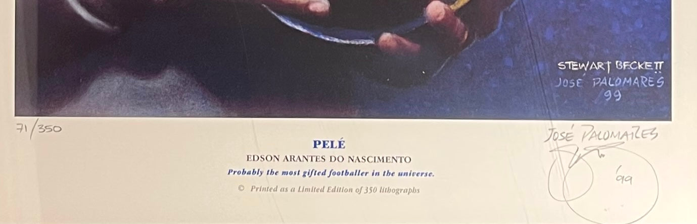 Pele - Hand Signed Large Framed 23' inch x 18' inch Limited Edition Print & COA