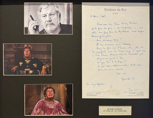 Peter Ustinov Guaranteed, Hand Signed Letter Presentation With COA