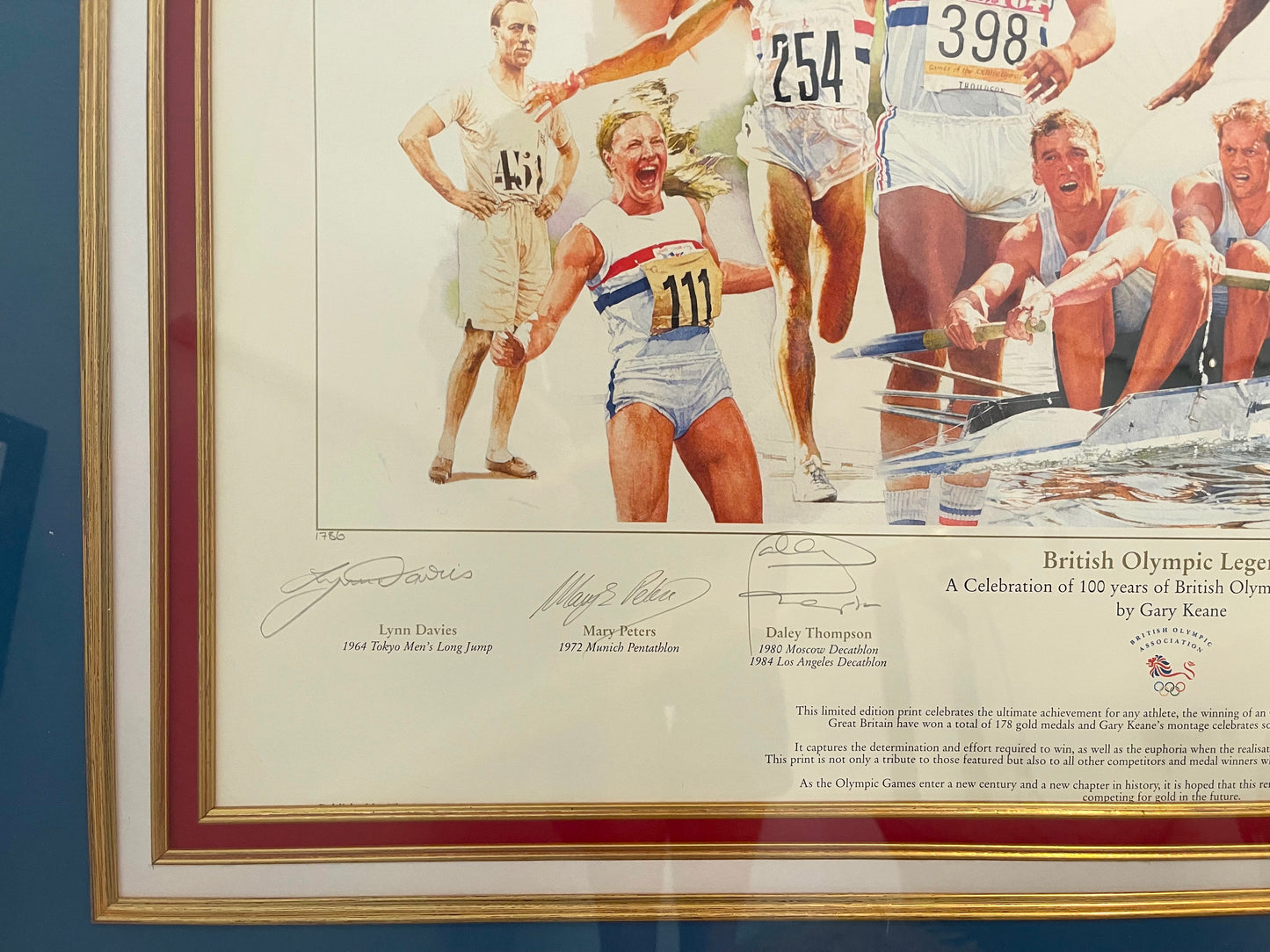 OLYMPIC LEGENDS MULTI-SIGNED CHAMPIONS LIMITED EDITION LARGE FRAMED PRINT WITH COA