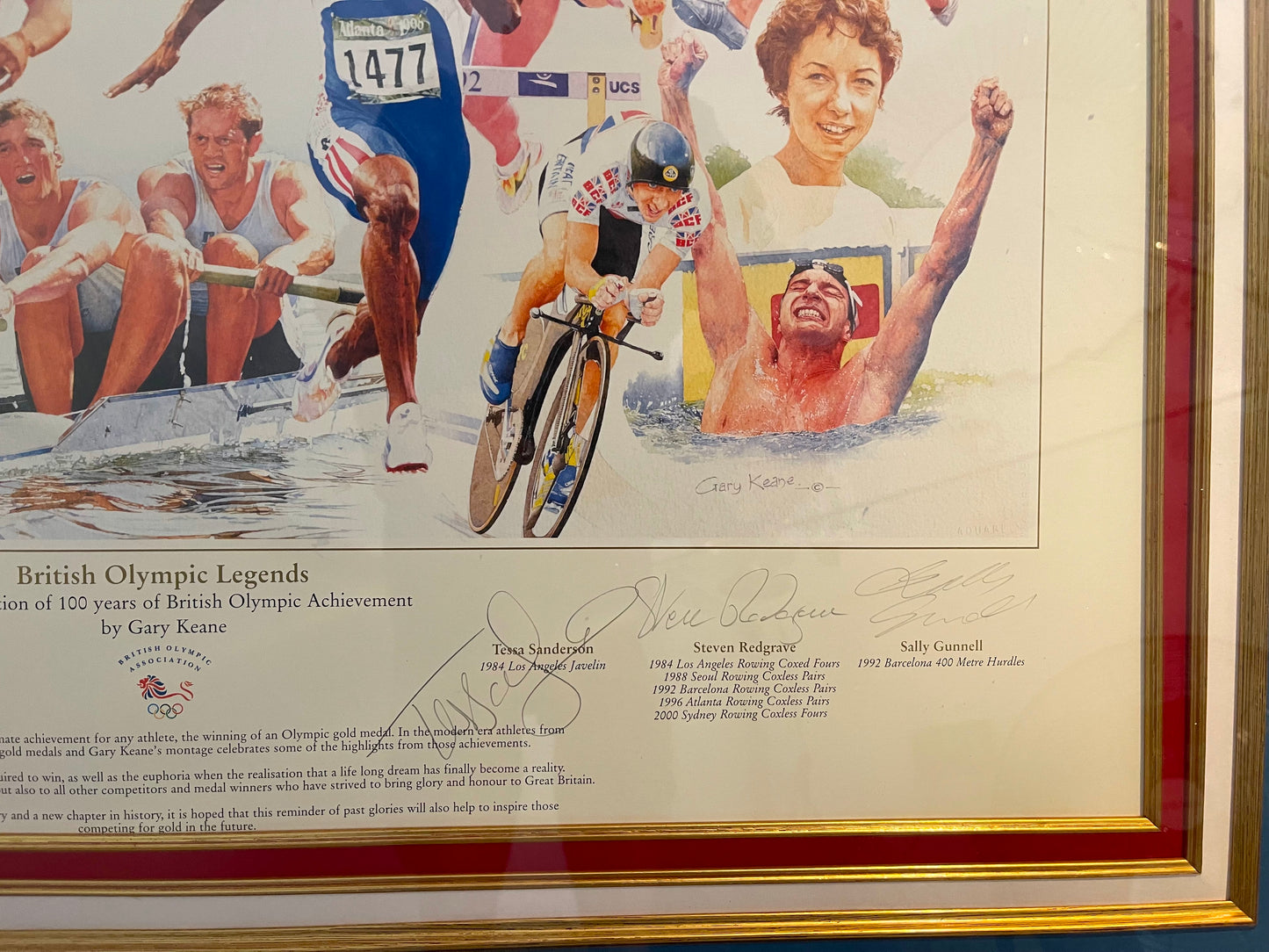 OLYMPIC LEGENDS MULTI-SIGNED CHAMPIONS LIMITED EDITION LARGE FRAMED PRINT WITH COA