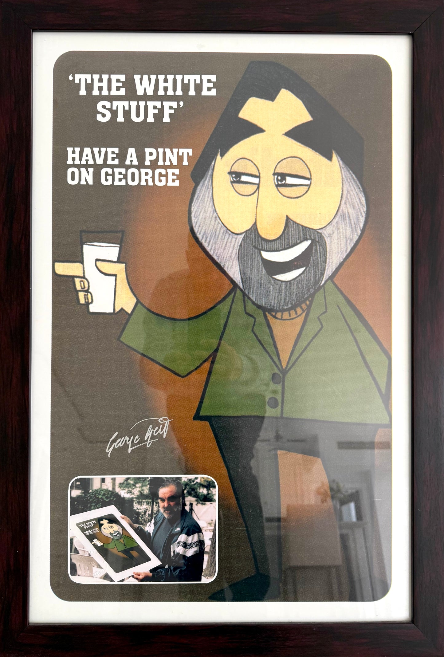 George Best, Manchester United Legend, Stunning Hand Signed Poster Presentation & COA