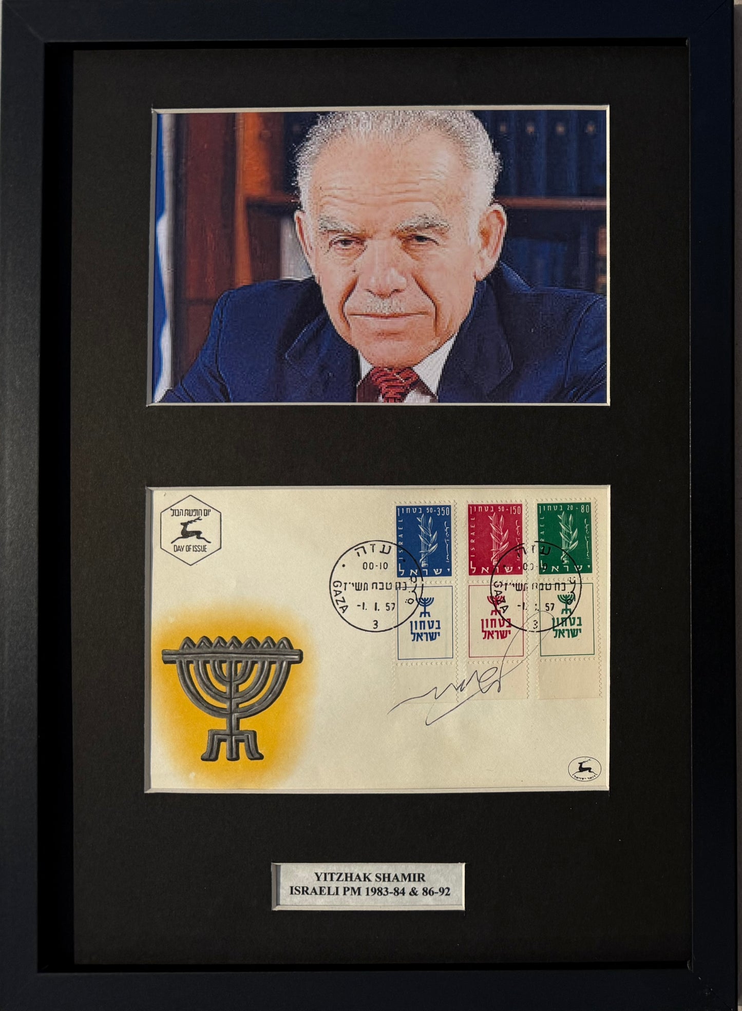 Yitzhak Shamir, Former Israeli Prime Minister, Hand Signed FDC Presentation & AFTAL COA