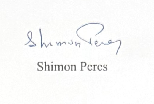 Shimon Perez, Former Israeli Prime Minister, Hand Signed Letter Presentation & AFTAL COA