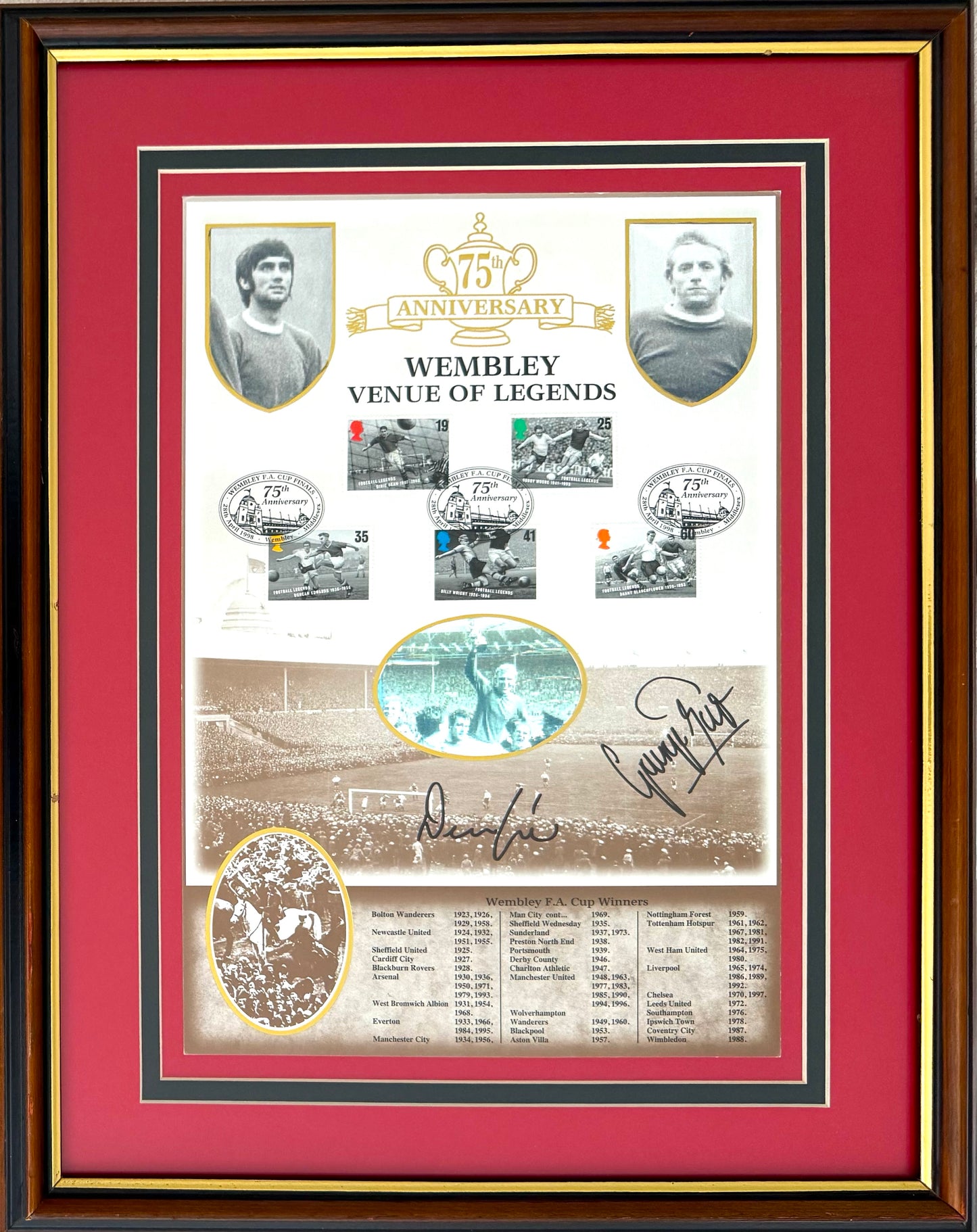 George Best, Denis Law, Manchester United Legends, Stunning Hand Signed FDC Presentation & COA