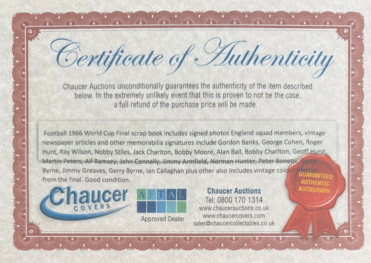 Geoff Hurst, Martin Peters, England, WHU Legends, Hand Signed Photo With AFTAL COA