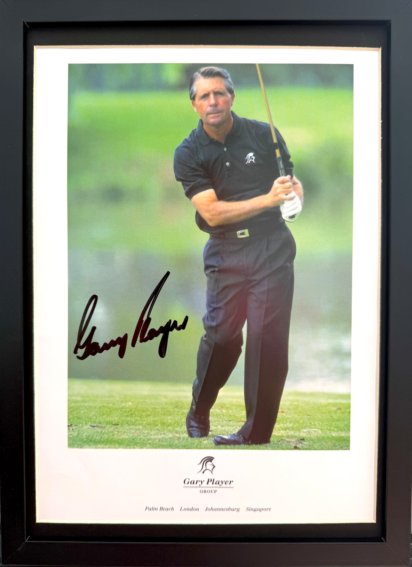 Gary Player, Golf Legend, Hand Signed Publicity Photo, 30cm x 20cm Framed With COA
