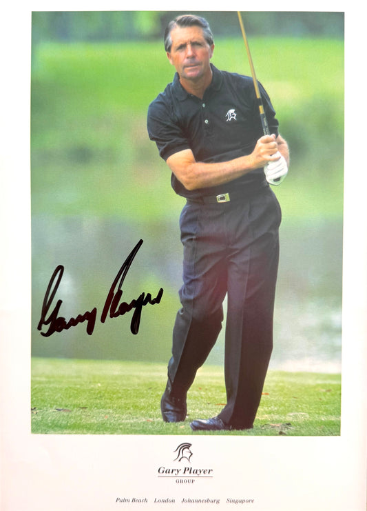 Gary Player, Golf Legend, Hand Signed Publicity Photo, 30cm x 20cm Framed With COA