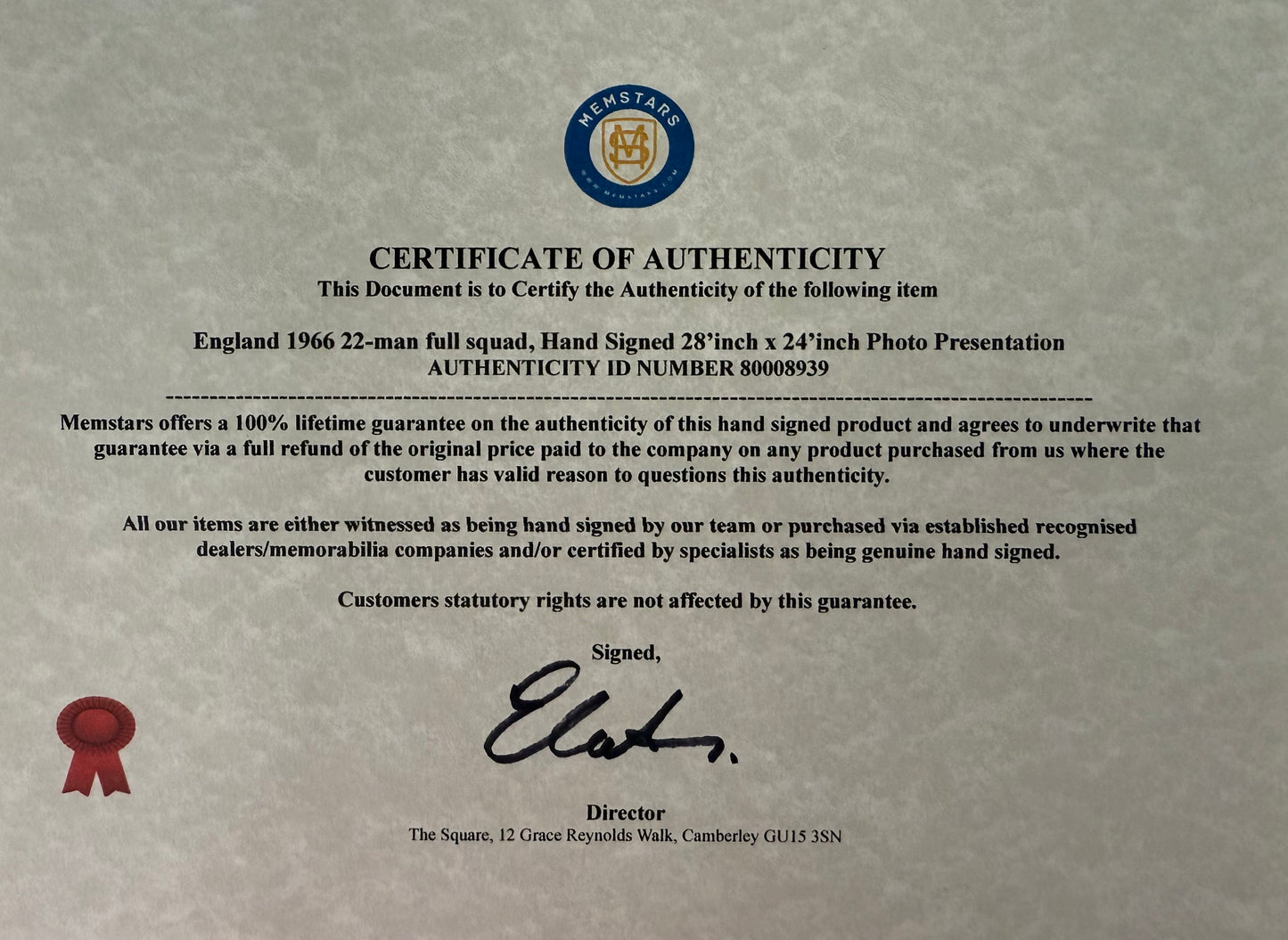 England 1966 SUPER RARE Full Squad (23) Hand Signed Photo Presentation with COA