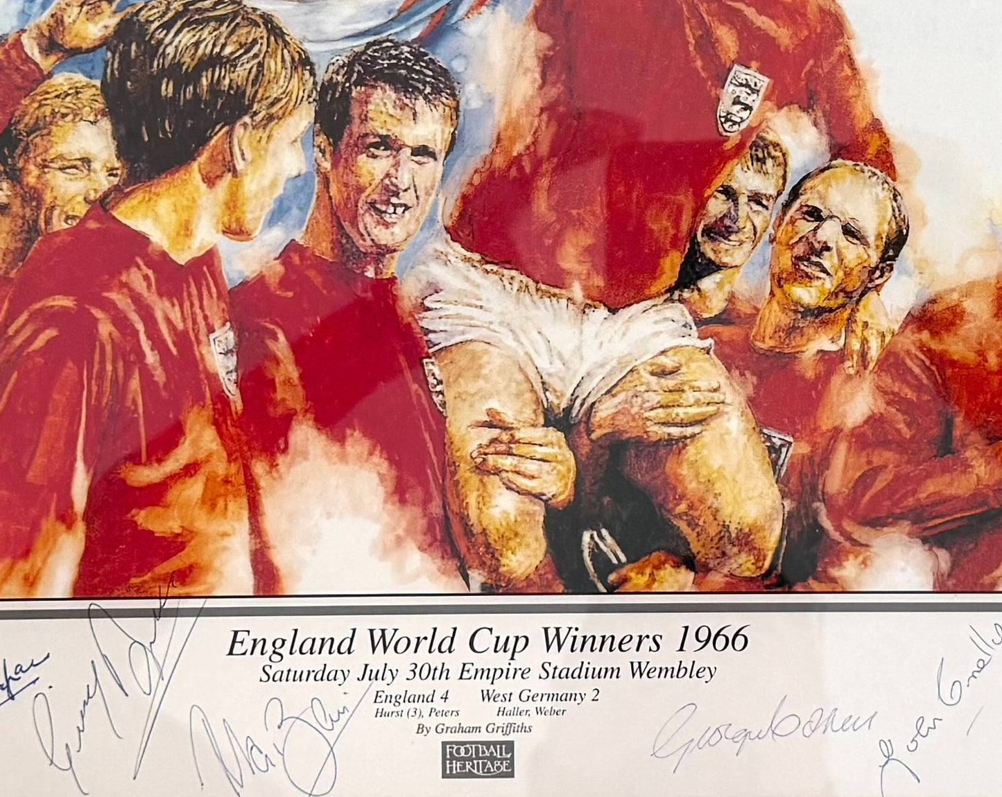 England 1966 SUPER RARE Full Squad (23) Hand Signed Photo Presentation with COA