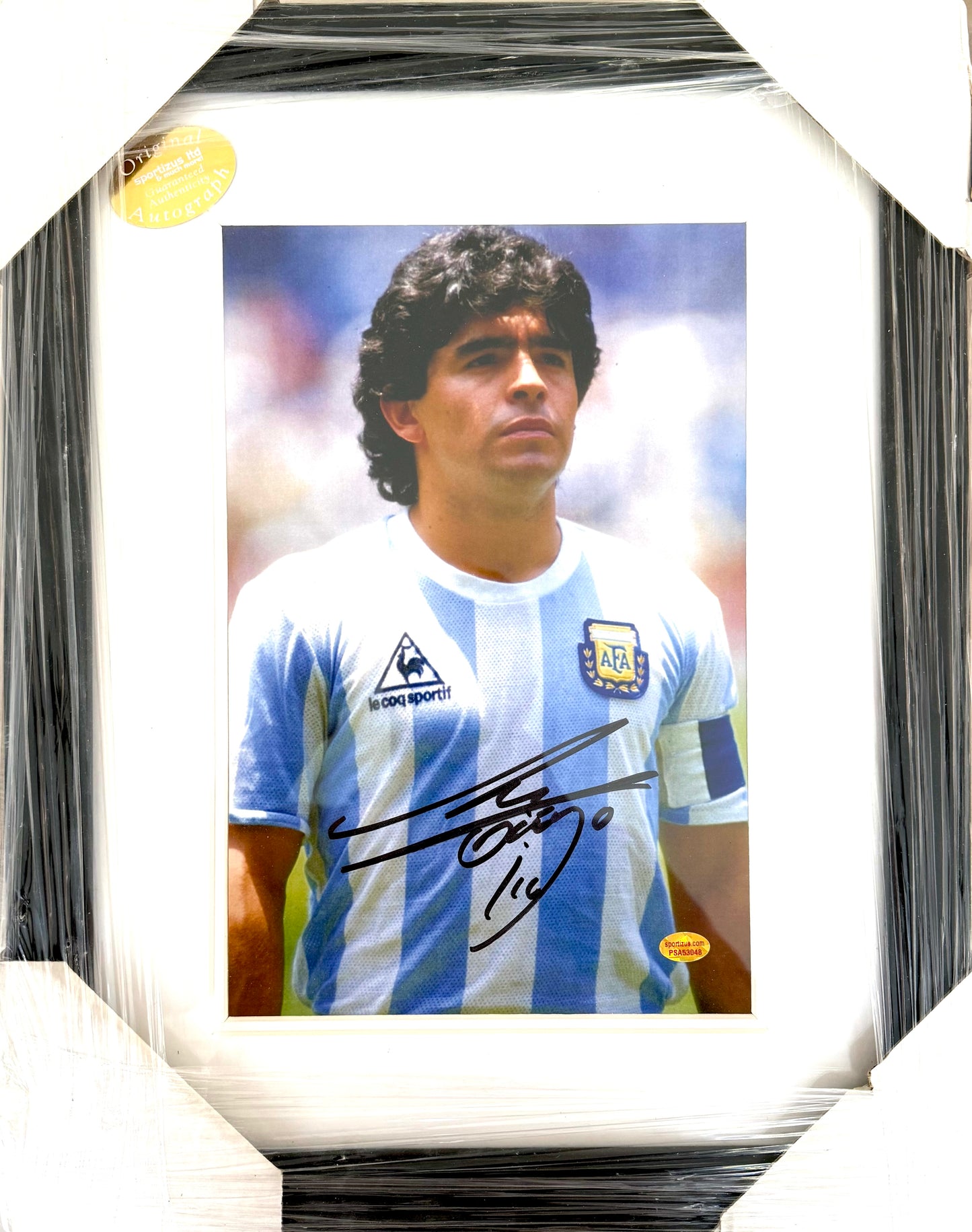 Diego Maradona, Hand Signed Framed 45cm x 35cm Original Photo With 'Sportizus' COA