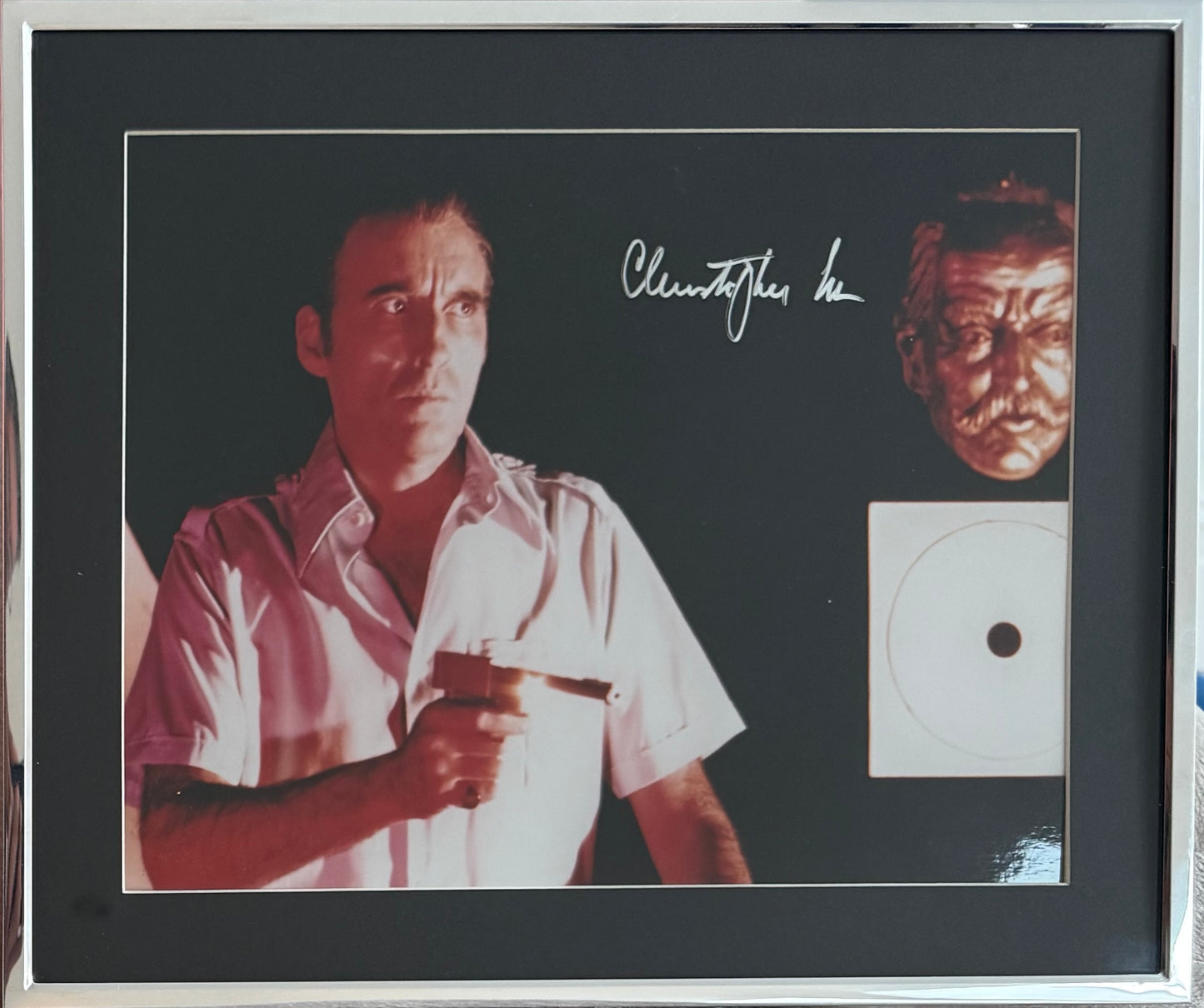 Christopher Lee, James Bond, Man with the Golden Gun, Hand Signed Framed Photo With COA