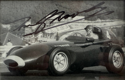 Tony Brooks, Iconic F1 Driver Framed (8'' x 6' inch) Hand Signed Photo Presentation, AFTAL Member COA