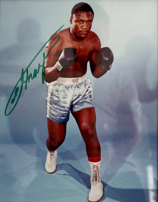 Smokin Joe Frazier Hand Signed Framed (12'x10'inch) Photo With AFTAL Member COA