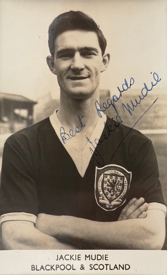 Jack Mudie, Blackpool Legend, Hand Signed Postcard Photo With COA
