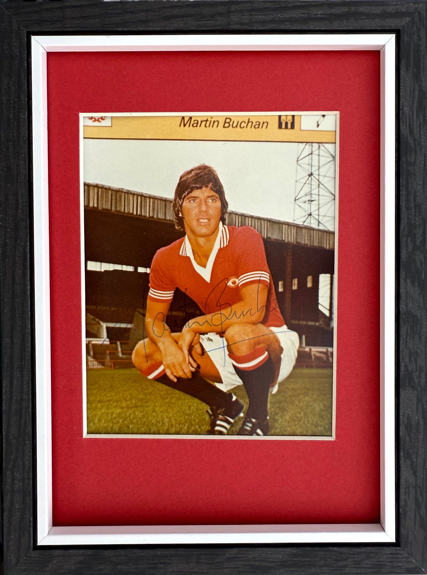 Martin Buchan, Manchester United Legend, Hand Signed Photo Card With COA