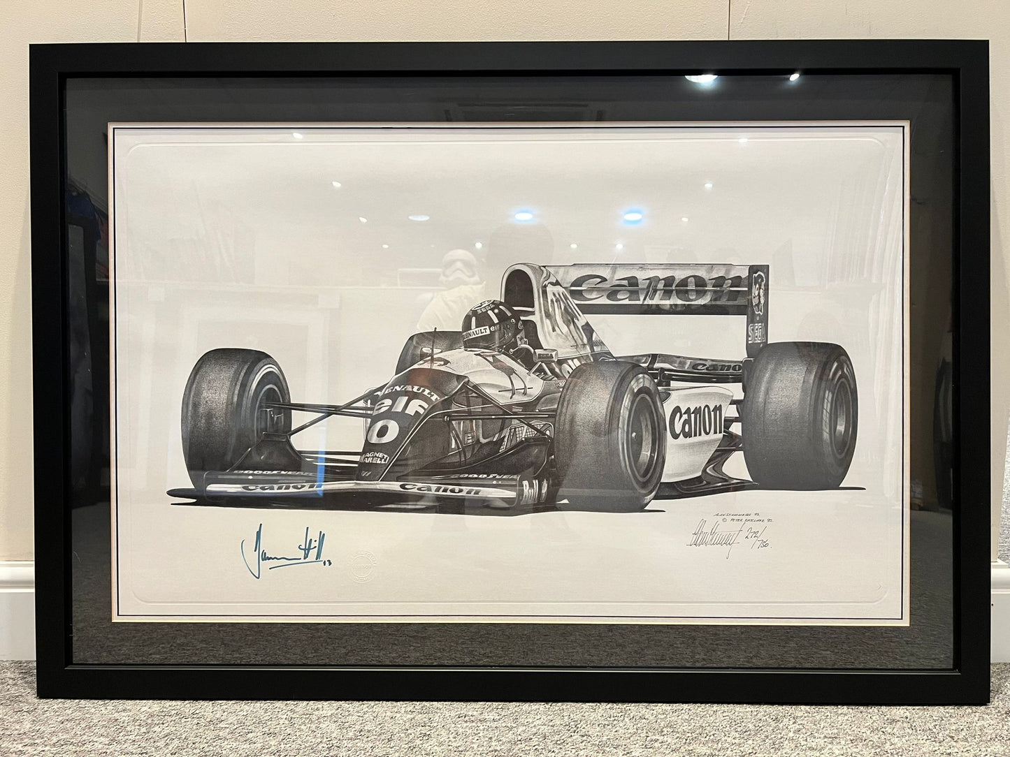 DAMON HILL F1 HAND SIGNED LIMITED EDITION PRINT WITH COA