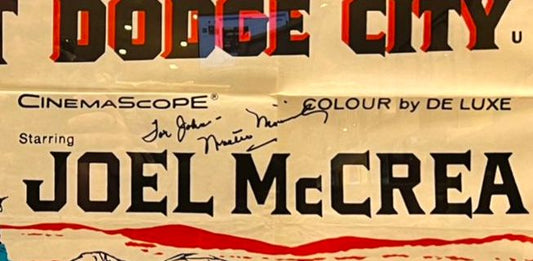 'THE GUNFIGHT AT DODGE CITY' HAND SIGNED ORIGINAL CINEMA POSTER WITH COA
