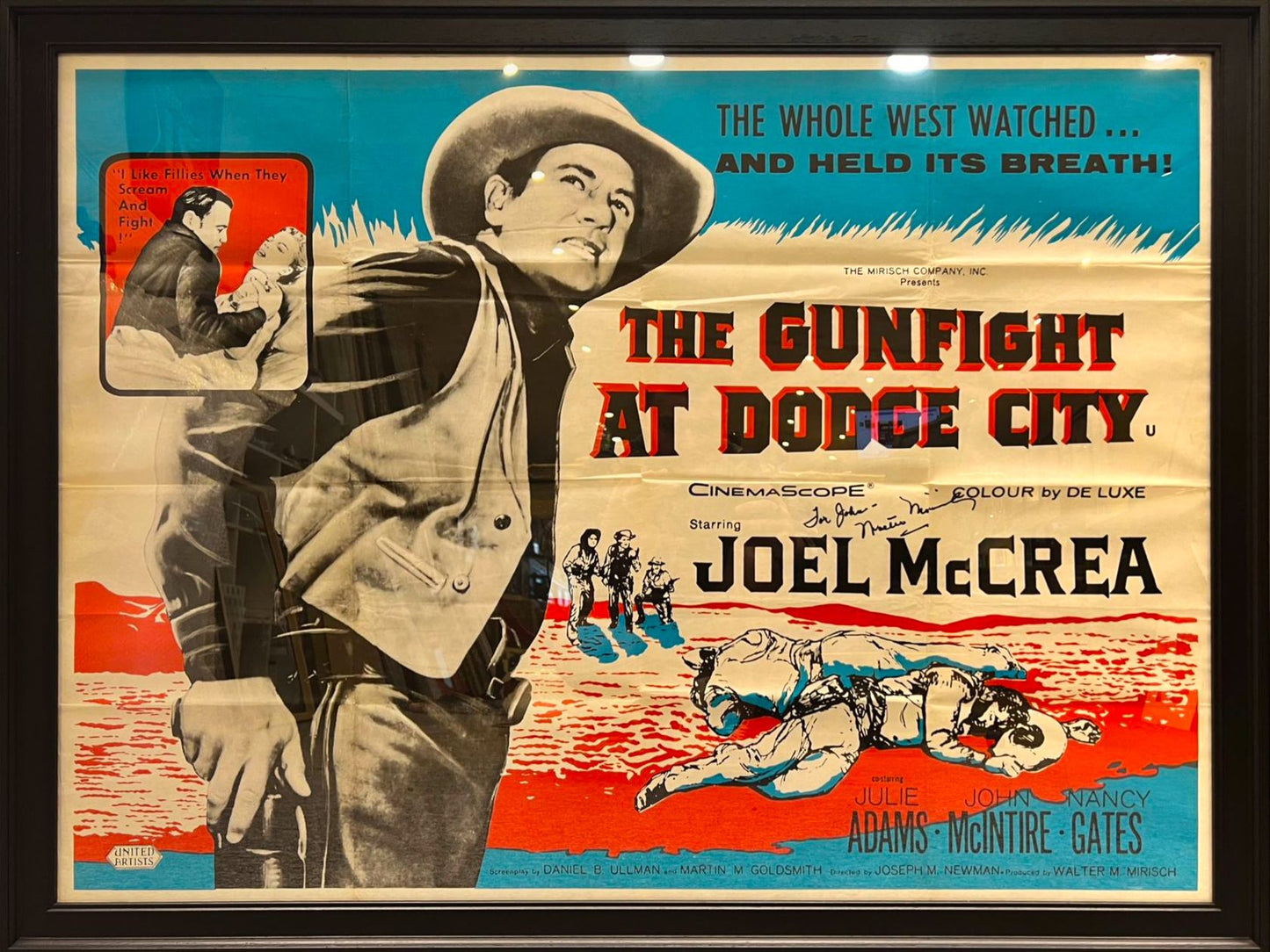 'THE GUNFIGHT AT DODGE CITY' HAND SIGNED ORIGINAL CINEMA POSTER WITH COA