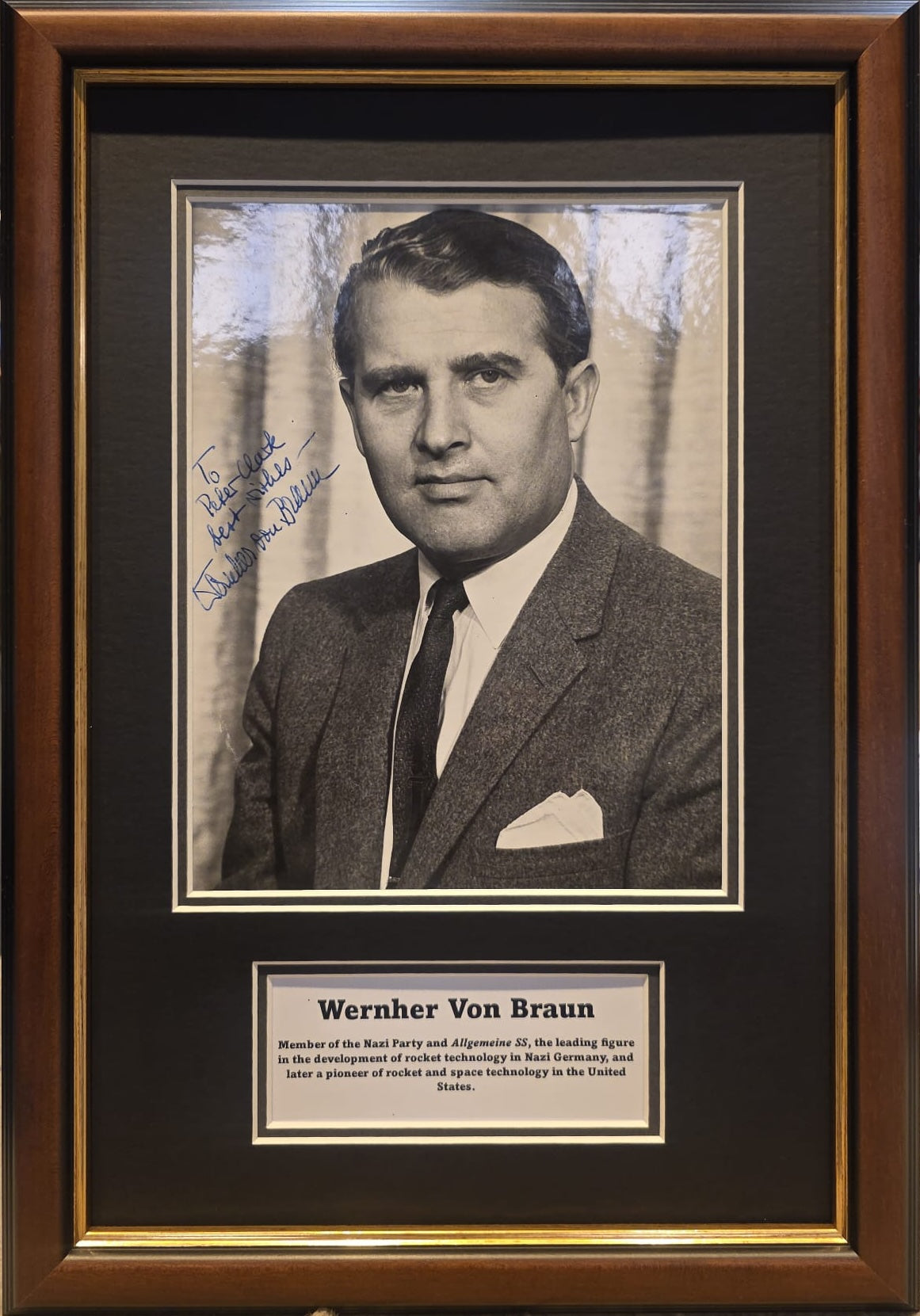 Wernher Von Braun, German-American Rocket, Space Scientist, Hand Signed Photo Presentation & COA