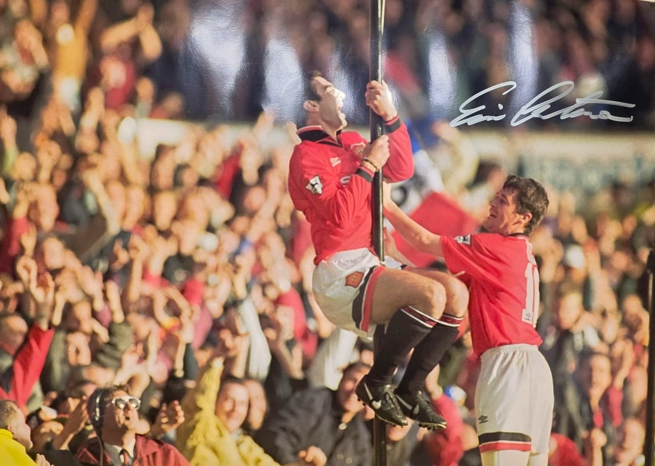 Eric Cantona, Manchester United Legend, Hand Signed 73cm x 57cm Framed Photo & COA