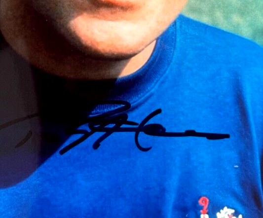 RON CHOPPER HARRIS - CHELSEA LEGEND - HAND SIGNED FRAMED PHOTO WITH AFTAL COA