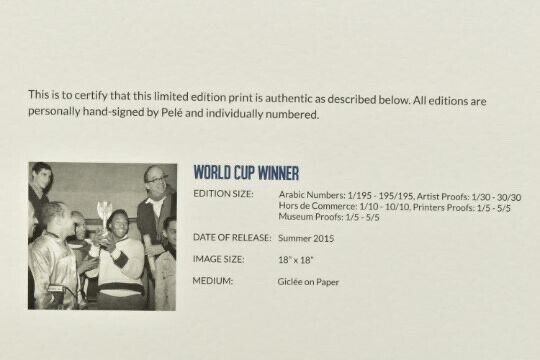 PELE VERY LIMITED EDITION 8 INDIVIDUAL HAND SIGNED PHOTO/PRINT COLLECTION