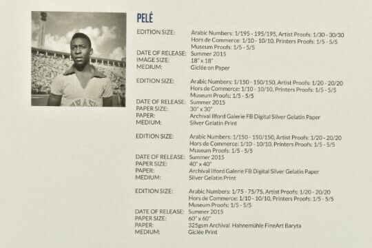 PELE VERY LIMITED EDITION 8 INDIVIDUAL HAND SIGNED PHOTO/PRINT COLLECTION