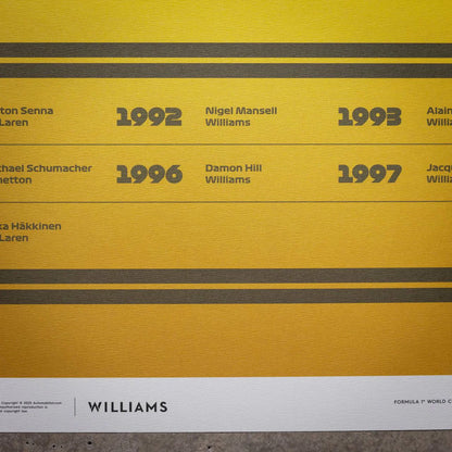 Nigel Mansell, Official Williams, Formula One, 70cm x 50cm Automobilist Poster