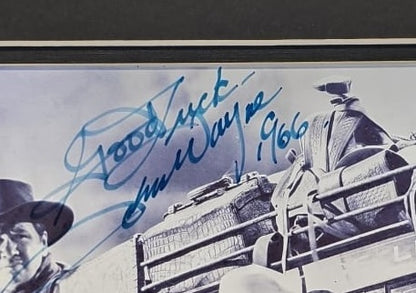 John Wayne, Hand Signed 'Stagecoach' Professionally Framed 32cm x 32cm Photo & COA