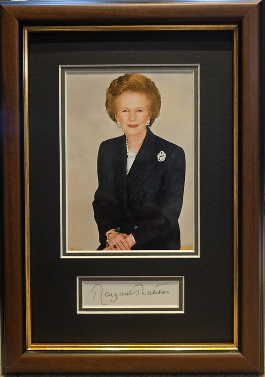 Margaret Thatcher British Prime Minister Hand Signed Card, Photo Presentation & COA