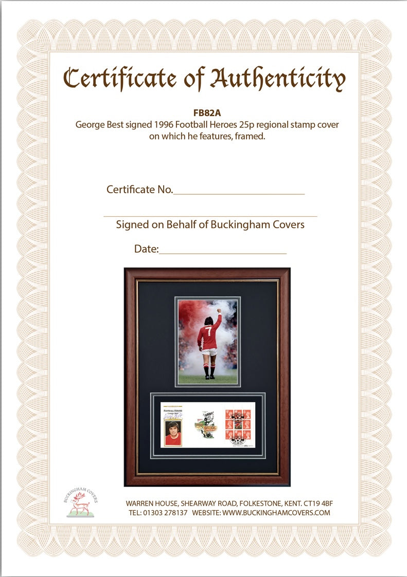George Best, Manchester United Legend, Stunning Hand Signed FDC Presentation & COA