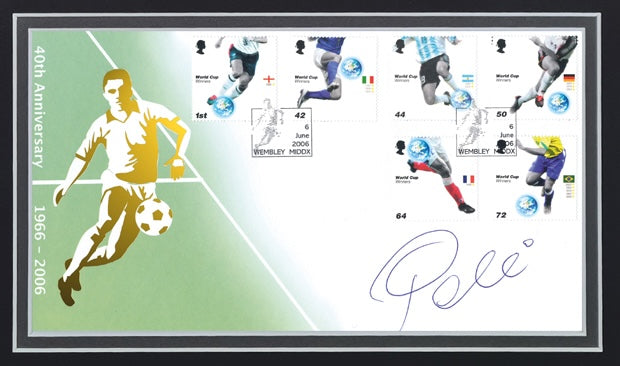 Pele - Hand Signed Framed 'Buckingham' FDC (First Day Cover) Presentation & COA