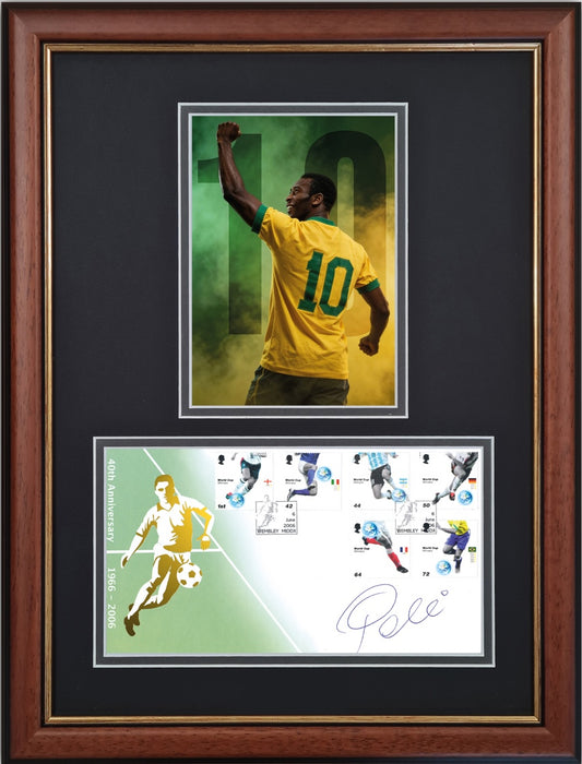 Pele - Hand Signed Framed 'Buckingham' FDC (First Day Cover) Presentation & COA