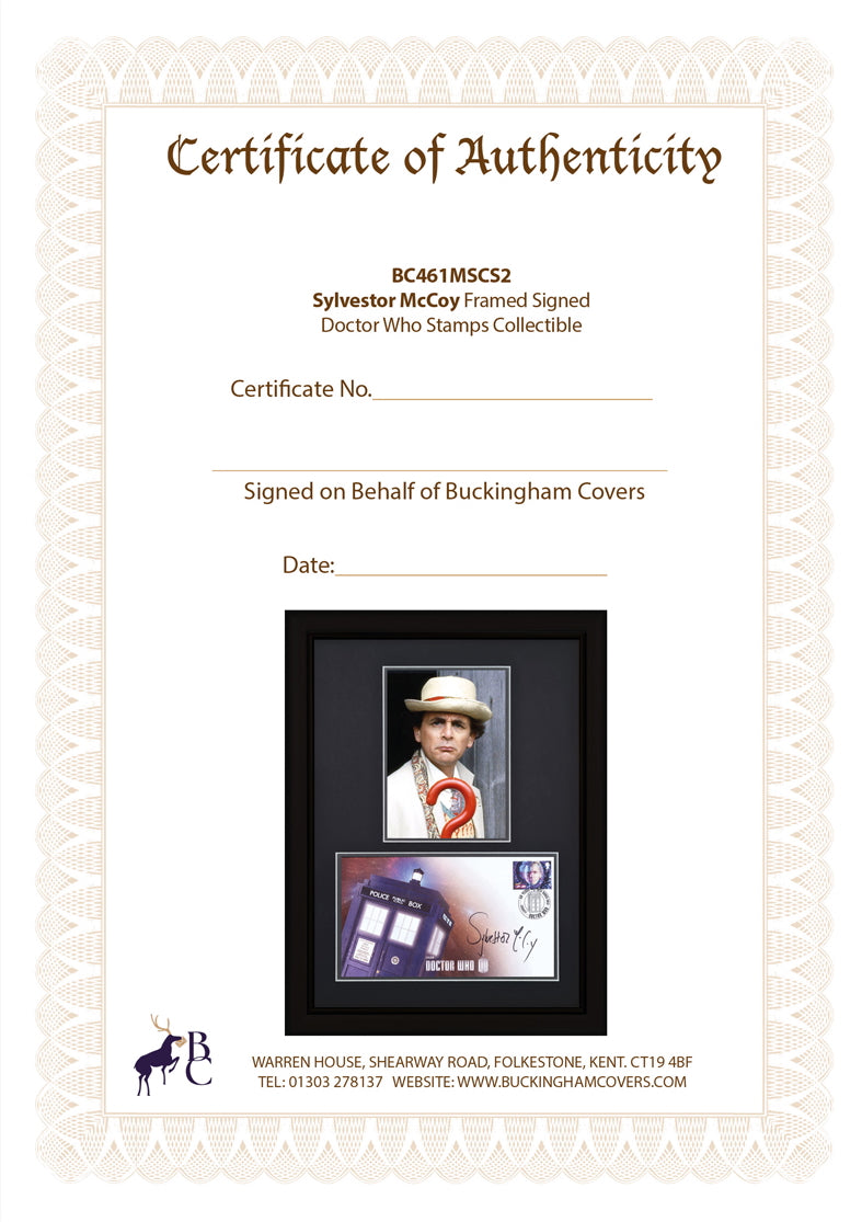 Sylvester McCoy, 'The Doctor' Hand Signed Original Doctor Who FDC & COA