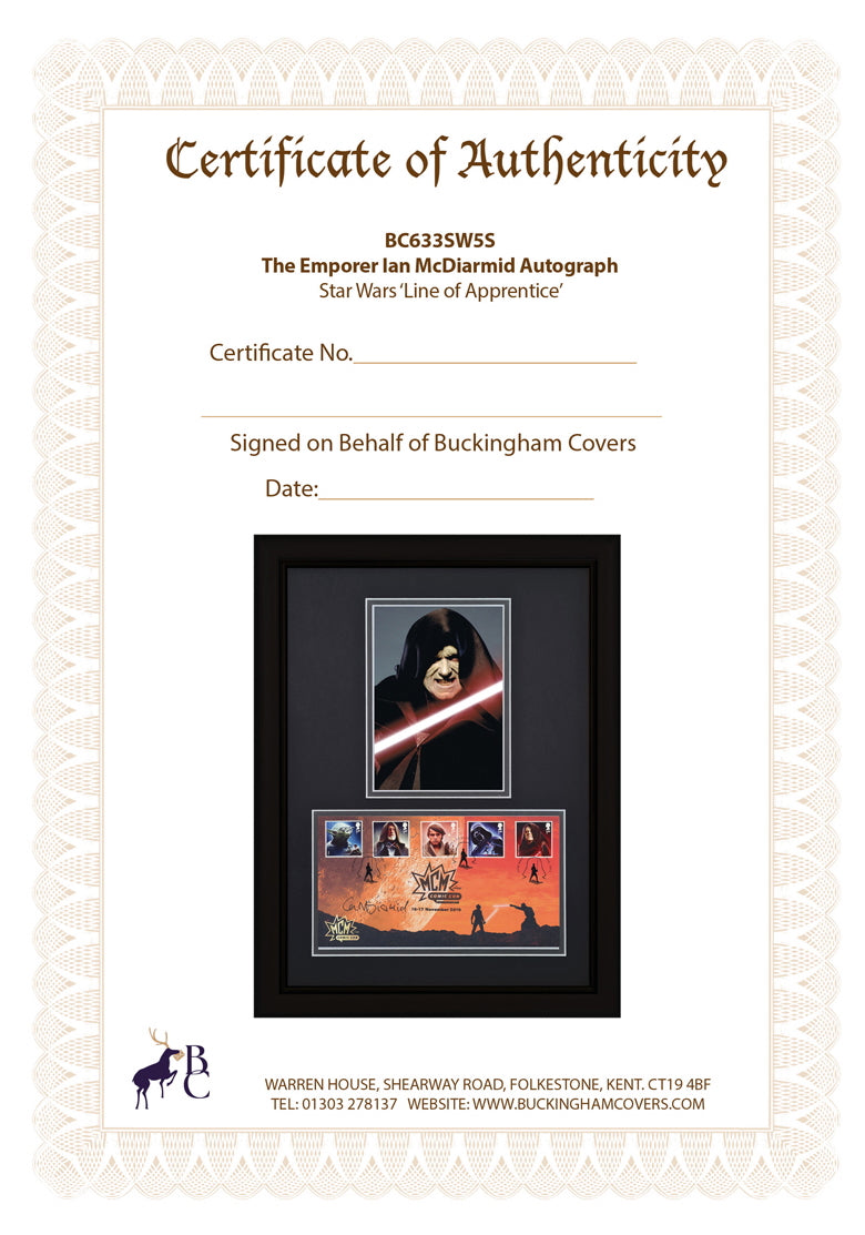 Ian McDiarmid 'Emperor Palpatine' Hand Signed Star Wars FDC Photo Presentation & COA