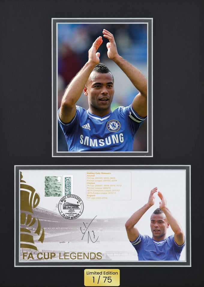 Ashley Cole, Chelsea Legend, Hand Signed Framed First Day Cover FDC & COA