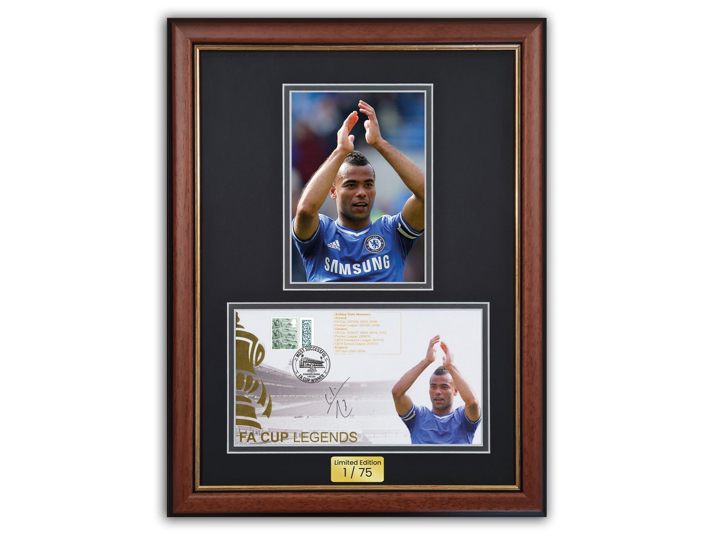 Ashley Cole, Chelsea Legend, Hand Signed Framed First Day Cover FDC & COA