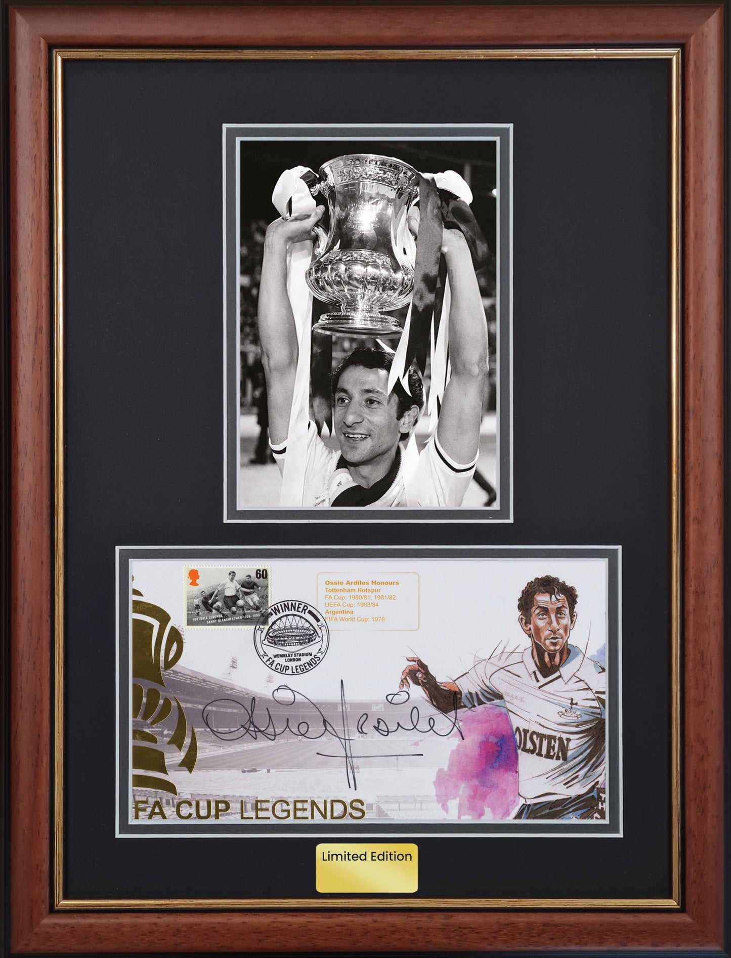 Ossie Ardiles, Spurs Legend, Hand Signed Framed 40cm x 30cm First Day Cover With COA