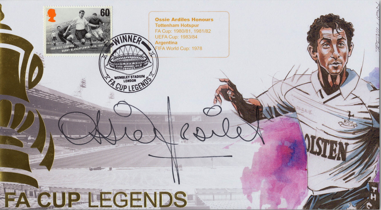 Ossie Ardiles, Spurs Legend, Hand Signed Framed 40cm x 30cm First Day Cover With COA