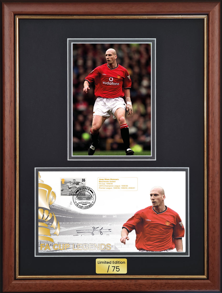 Jaap Stam, Manchester United Legend, Hand Signed Framed First Day Cover & COA
